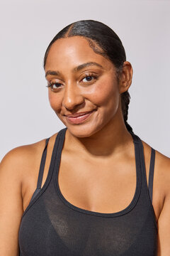 Beautiful multiracial woman in studio 