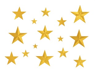 Obraz premium A collection of gold stars on a white background