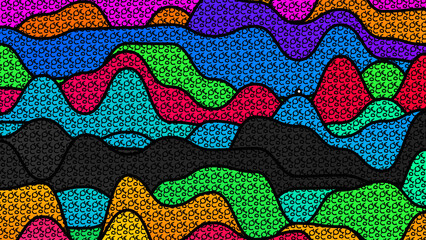 Vibrant Abstract Wavy Pattern with Squiggle Texture Design