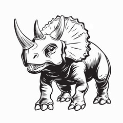 Triceratops Dinosaur Vector Illustration for Kids and Education © Sutarno