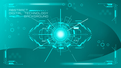 Obraz premium Abstract technology banner gradient teal green background concept with technology light effect, abstract tech, Ai, big data, lines dots connection
