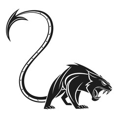 Obraz premium A black and white drawing of a mythical creature