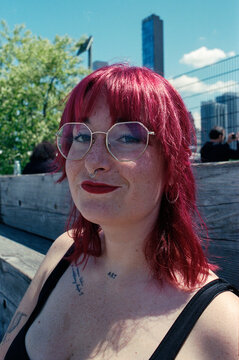 Portrait of a red haired woman