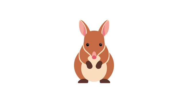 Charming digital illustration of a small brown native animal with prominent ears and a distinctive snout, perfect for children's educational content