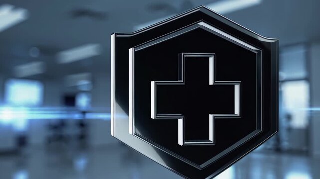 Medical Cross Symbol 3D Metallic Icon