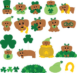 Lucky Dachshunds St. Patrick's Day Clipart Collection