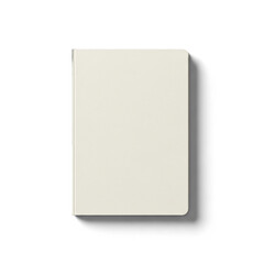 Fototapeta premium Blank Cream Notebook Minimalist Design White Background Mockup
