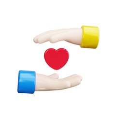 helping hands 3d render icons