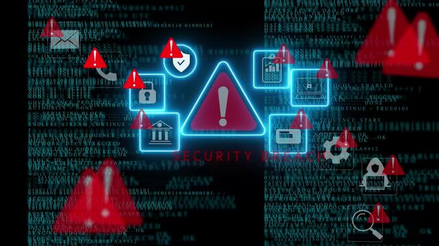 Computer Code Programming Hacking Digital Glitch Overlay Effect Background. warning message hacked alert. Error signal Virus code software hack. Malware Malicious software virus Security. Cyber System