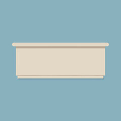 White Rectangular Object with Decorative Moulding. © muh