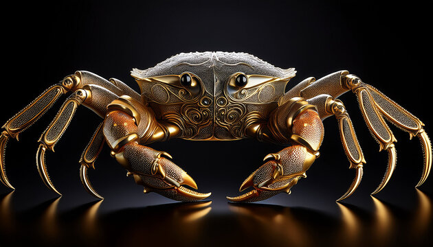 Artystyczny Krab Na Czarnym Tle