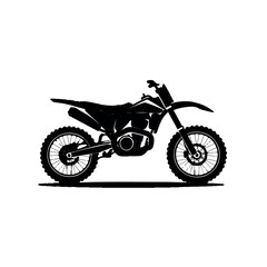 Obraz premium Black silhouette of a dirt bike on a white background