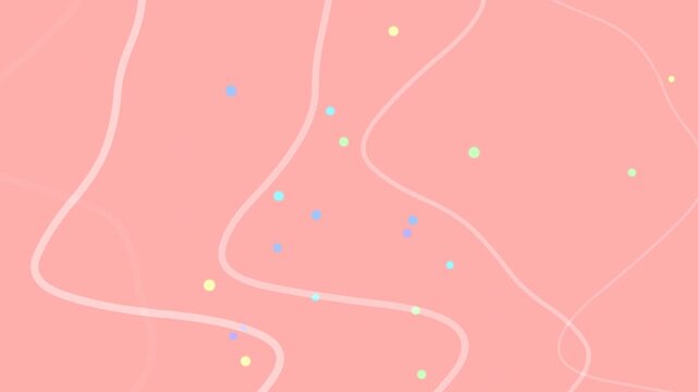 Pastel Pink Background with White Lines and Dots.