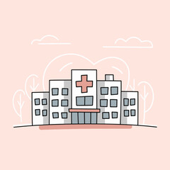 Naklejka premium Modern Hospital Building