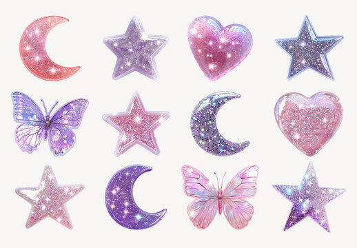 Sparkling Celestial Shapes Collection Design Set