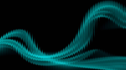 Vibrant teal waveform on dark background for tech designs