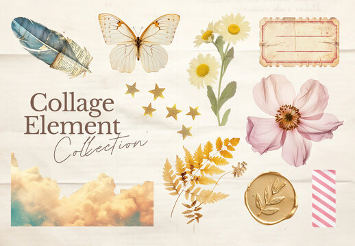 Vintage Collage Element Set