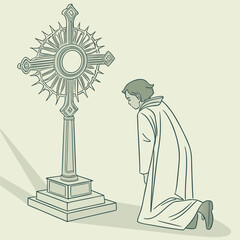 Praying Person With Cross