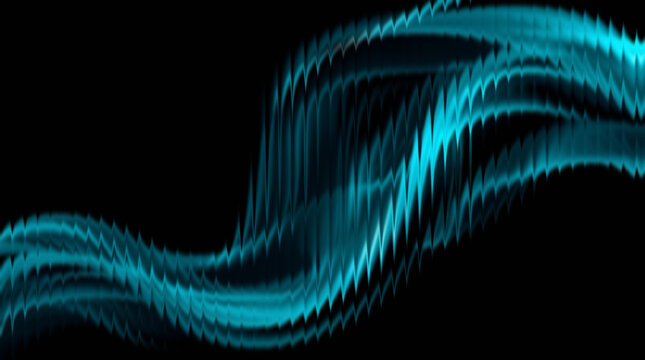 Vibrant blue wavy lines on black background