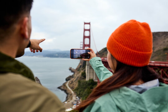 Couple travels in San Francisco Bay