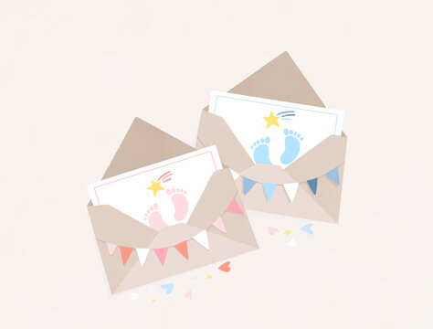 Baby Shower Envelopes with Tiny Feet
