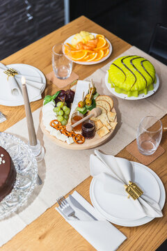 Delicious Dishes on a Modern Dining Table.