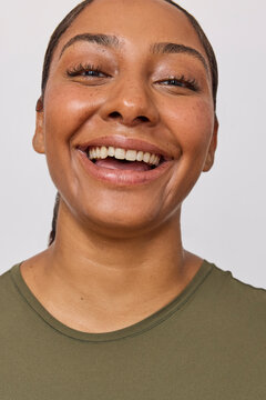 Beautiful multiracial woman in studio 