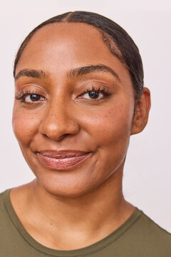 Beautiful multiracial woman in studio 