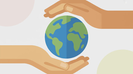Hands holding the earth globe with care and protection symbolizing environmental conservation and sustainability
