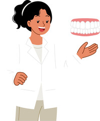 dentist explaining and give education 