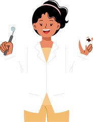 dentist explaining and give education 