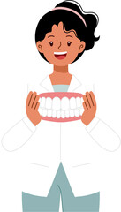 dentist explaining and give education 