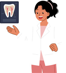 dentist explaining and give education 