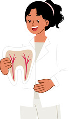 dentist explaining and give education 