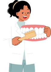 dentist explaining and give education 