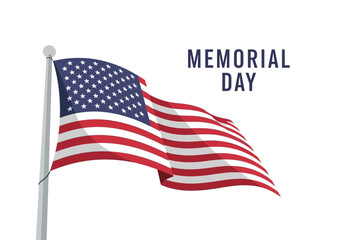 Fototapeta premium American Flag Waving Proudly on Memorial Day Celebration.
