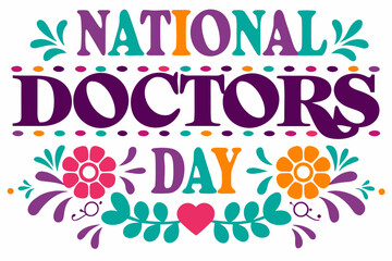 NATIONAL DOCTORS DAY vector illustration isolated on white background