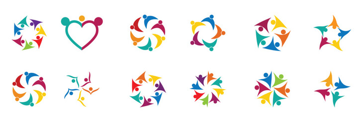 Fototapeta premium Community people, network and social icon