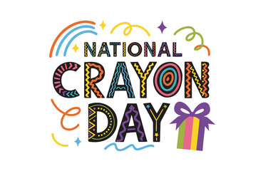 Fototapeta premium National Crayon Day Drawing and Coloring Fun Vector Graphic