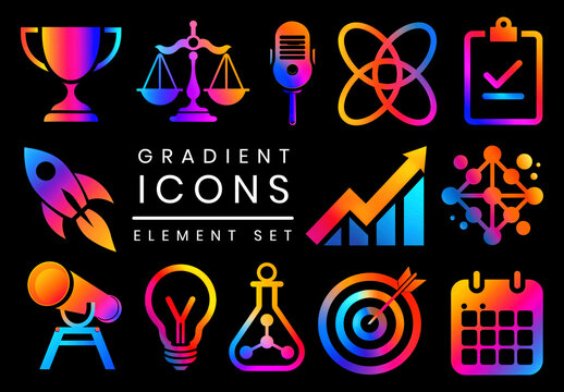 Vibrant Gradient Icon Element Design Set
