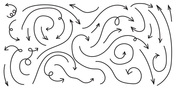 vector black arrow set clip art isolated on transparent background