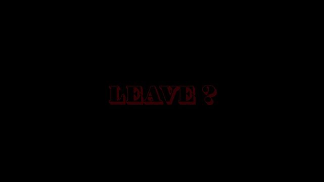 Leave? text in red for Game Development | Game UI Text Animation 