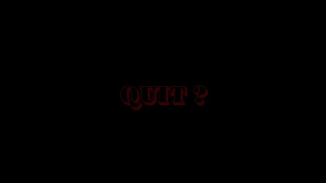 Quit? text in red for Game Development | Game UI Text Animation 