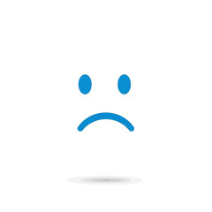 Obraz premium Sad face emoji illustration with a simple blue design on a white background