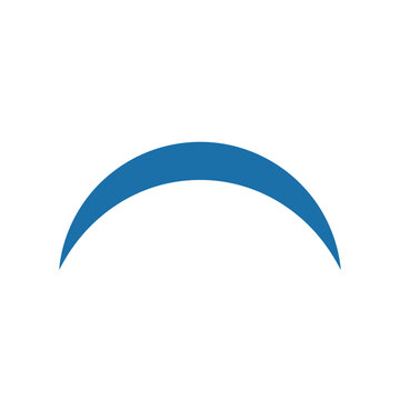 Smooth blue upward-facing curve vector graphic element symbolizing connection, progress, or modern design aesthetics