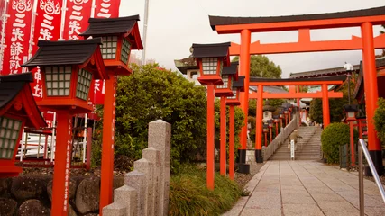 Selbstklebende Fototapeten Torii Tore Torii on the way to the top of Inuyama  © puta