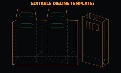 Editable dieline templates for packaging design and mockup creation tools