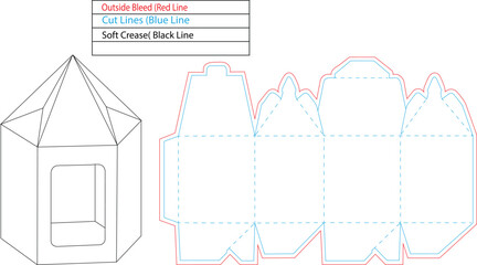Papercrafttemplatefor3dhousemodelwithlinesandfoldmarks