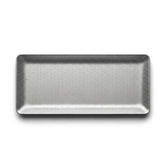 Modern Silver Metallic Tray with Geometric Pattern Minimalist Design