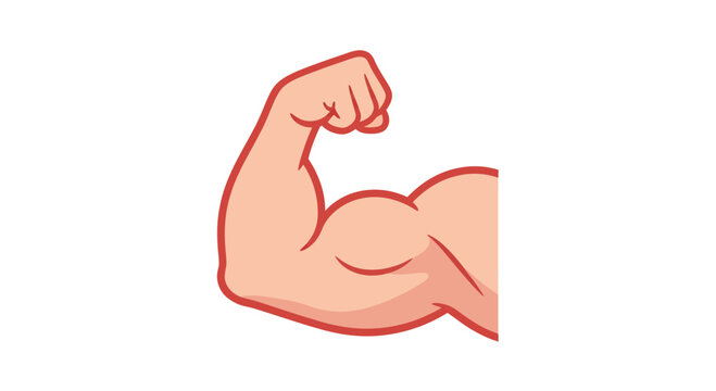 Biceps Muscle Vector Illustration, Strong Arm Graphic for Fitness, Health and Bodybuilding